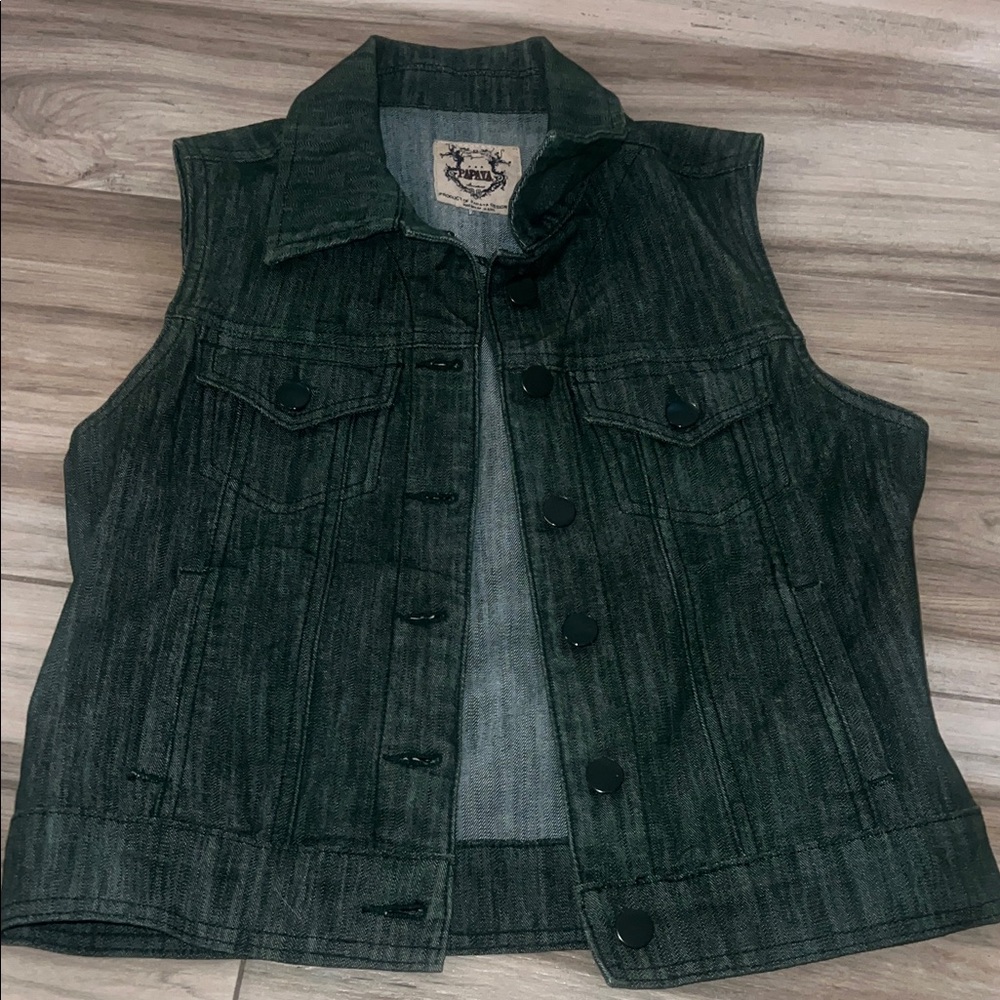 Papaya Green Denim Jacket